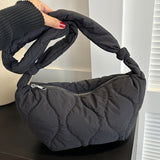 Retro Puffer Quilted Shoulder Bag, Autumn And Winter Hobo Bag, Fashion Padded Crossbody Bag For Women