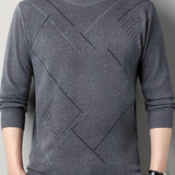 Men's Stylish Loose Solid Knitted Sweater, Casual Slightly Stretch Breathable Long Sleeve Turtle Neck Top For City Walk Street Hanging Outdoor Activities