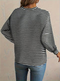 All Over Print Crew Neck T-Shirt, Casual Long Sleeve Top For Spring & Fall, Women's Clothing