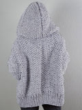 hoombox  Plus Size Casual Cardigan, Women's Plus Solid Long Sleeve Button Up Medium Stretch Hooded Sweater Cardigan