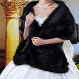 hoombox Simple Solid Color Plush Shawl Elegant Faux Fur Soft Cozy Cape Bridal Wedding Dress Cheongsam Matching Fuzzy Shawl