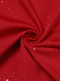 hoombox  Women's Dresses Red Solid Ruffle Trim Dresses