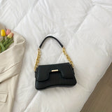 Trendy Quilted PU Leather Shoulder Bag, Simple Solid Color Flap Underarm Bag, Perfect Armpit Bag For Daily Use