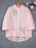 hoombox Eyelet Floral Blouse, Elegant Button Front Blouse For Spring & Summer, Women's Clothing