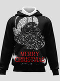 Merry Christmas Print Hoodie, Cool Hoodies For Men, Men's Casual Graphic Design Pullover Hooded Sweatshirt Streetwear For Winter Fall, As Gifts