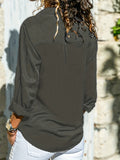 Solid Button Front Shirt, Casual Long Sleeve Collared Shirt, Women's Clothing
