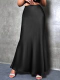 Solid Bodycon Maxi Skirt, Elegant Skirt For Party & Banquet, Women's Clothing