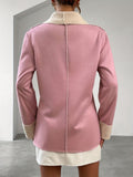 Shawl Collar Fall & Winter Jacket, Elegant Open Front Solid Outerwear, Women's Clothing