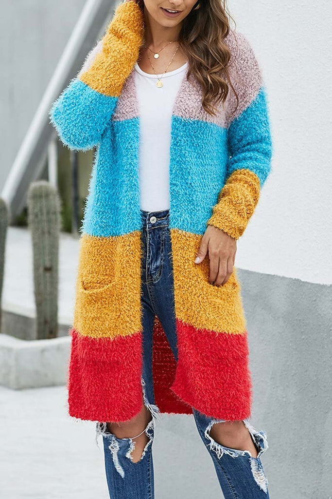 Hoombox  Multicolor Stitching Knit Cardigan