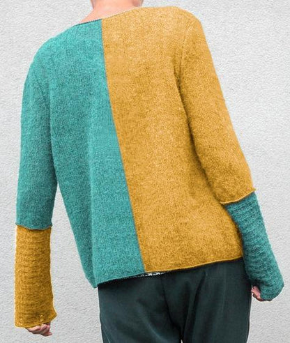 Hoombox  Loose Stitching Knitted Sweater