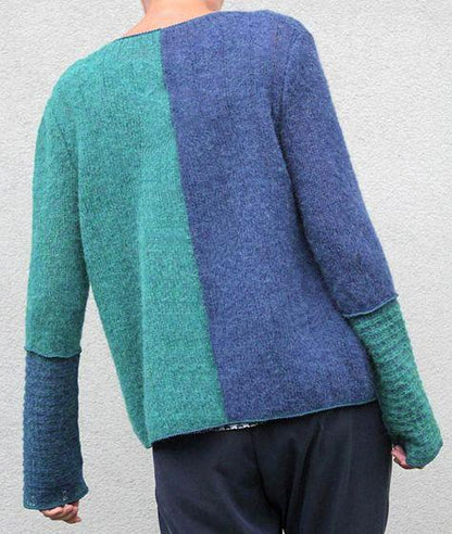 Hoombox  Loose Stitching Knitted Sweater