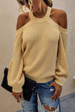 Hoombox  Solid Off-shoulder Knitted Sweater