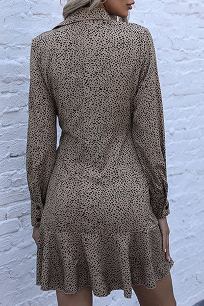 Hoombox Fashion Street Print Turndown Collar A Line Dresses