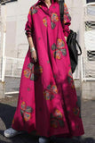 Hoombox Fashion Vintage Print Patchwork Turndown Collar A Line Dresses(4 Colors)