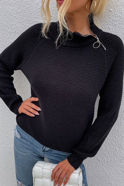 Hoombox Fashion Casual Solid Split Joint Turtleneck Tops