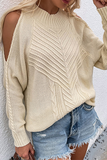 Hoombox Casual Solid Hollowed Out Patchwork O Neck Sweaters(6 Colors)