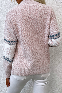 Hoombox Casual Snowflakes Basic Half A Turtleneck Tops