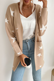 Hoombox Casual The stars Split Joint Pocket V Neck Outerwear Sweater