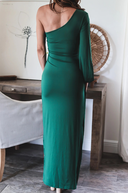 Hoombox Solid Patchwork One Shoulder Irregular Dress Dresses(3 Colors)