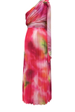 Fashion Patchwork Tie-dye One Shoulder Waist Skirt Dresses