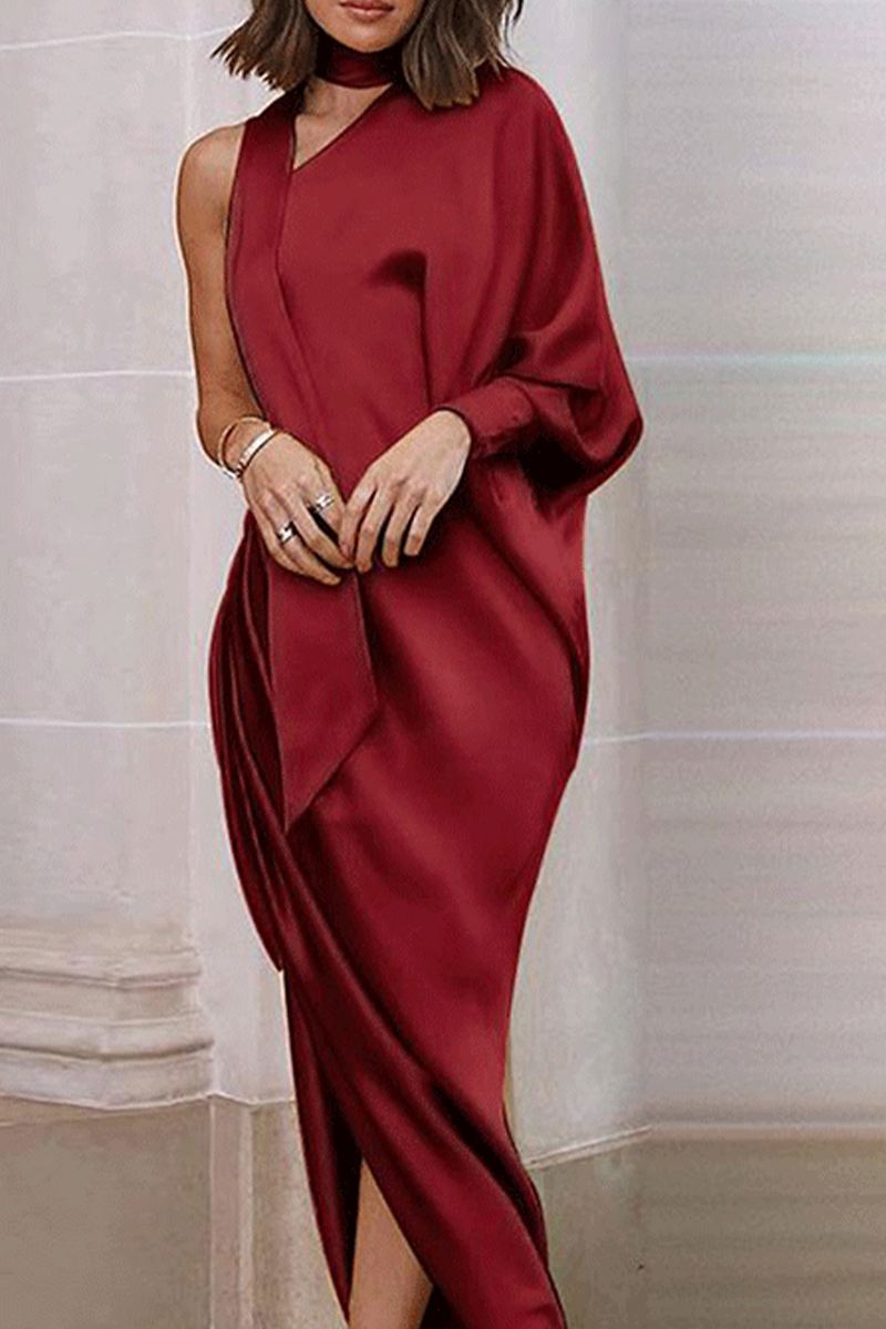 Hoombox Casual Solid Patchwork Halter Irregular Dress Dresses(3 colors)