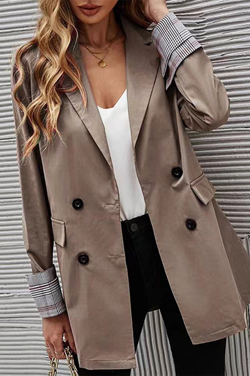 Hoombox Fashion Work Solid Buttons Turndown Collar Outerwear(6 colors)