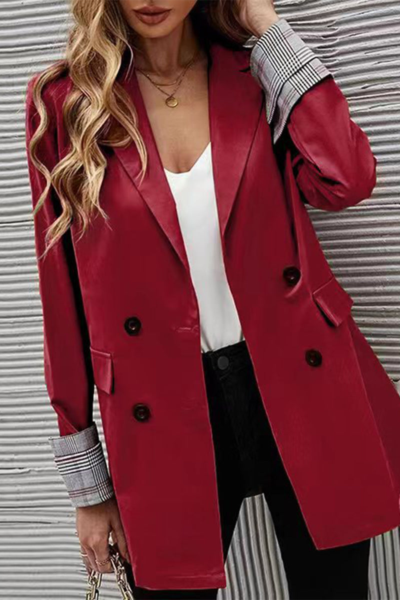 Hoombox Fashion Work Solid Buttons Turndown Collar Outerwear(6 colors)