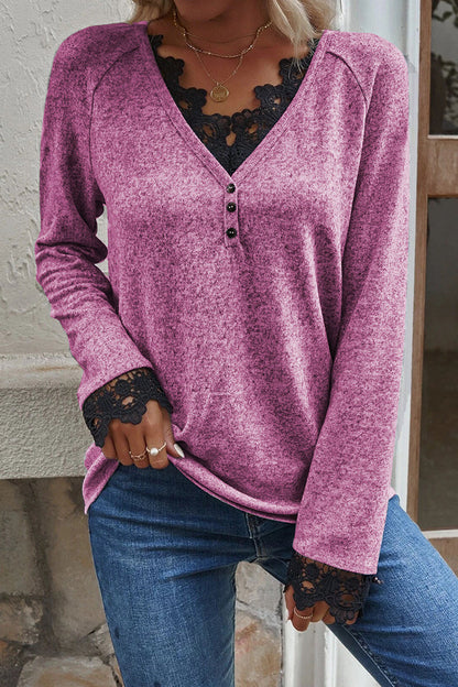 Hoombox Fashion Casual Solid Pullovers V Neck Tops