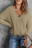 Hoombox Fashion Solid Tassel V Neck Sweaters(8 Colors)