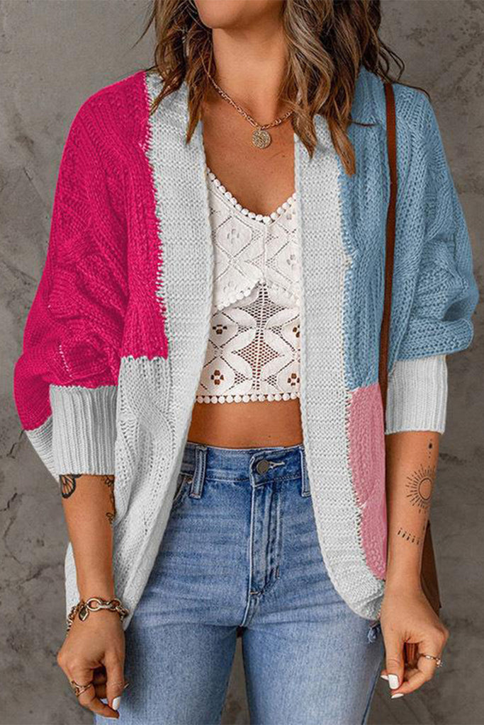Hoombox Fashion Casual Color Block Contrast Cardigans(8 Colors)