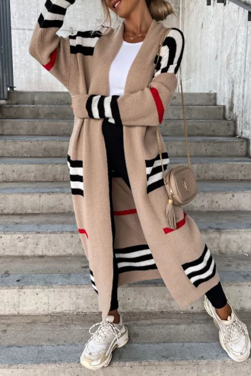 Hoombox Casual Striped Print Outerwear