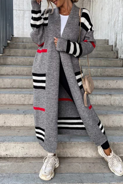 Hoombox Casual Striped Print Outerwear