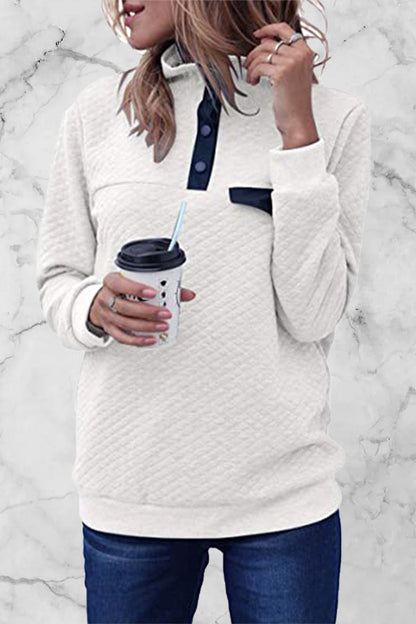 Hoombox Fashion Casual Solid Patchwork Turtleneck Tops