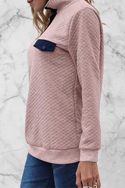 Hoombox Fashion Casual Solid Patchwork Turtleneck Tops