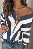 Hoombox Sexy Sweet Striped Patchwork Printing V Neck Sweaters(6 Colors)