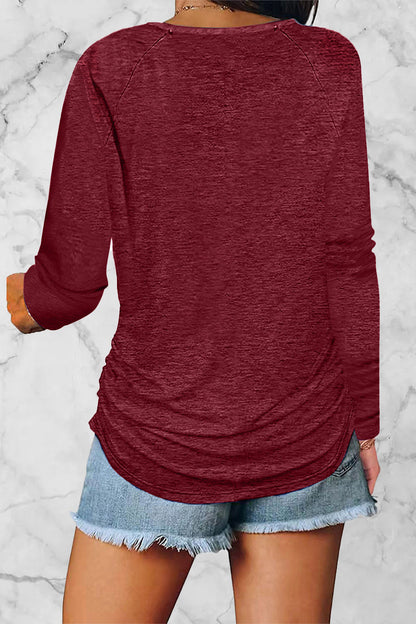 Hoombox Casual Solid Fold V Neck Tops(8 Colors)