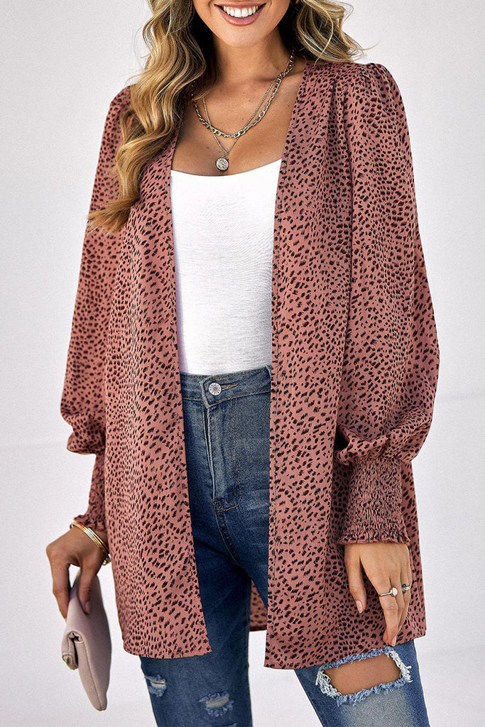 Hoombox Elegant Leopard Printing Conventional Collar Tops(3 Colors)