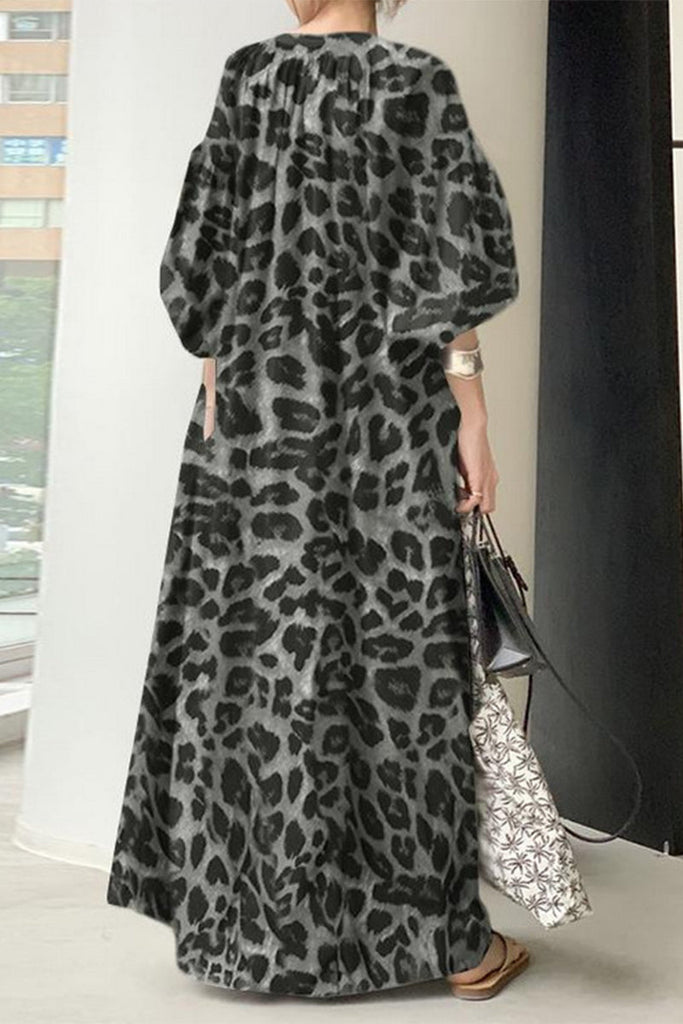 Hoombox Casual Leopard Printing Shirt Collar Dress Dresses(3 Colors)
