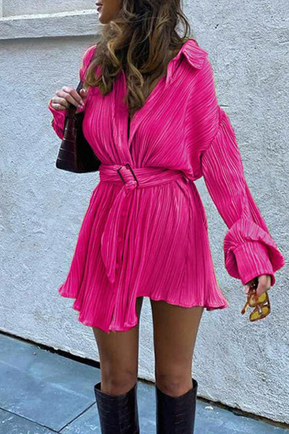 Hoombox Casual Elegant Frenulum V Neck One Step Skirt Dresses(4 Colors)