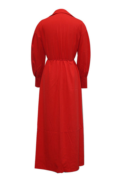 Hoombox Street Elegant Solid Asymmetrical Solid Color Turndown Collar Asymmetrical Dresses
