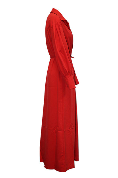 Hoombox Street Elegant Solid Asymmetrical Solid Color Turndown Collar Asymmetrical Dresses