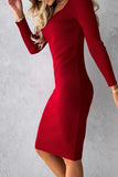 Hoombox Sweet Elegant Square Collar Pencil Skirt Dresses(3 Colors)