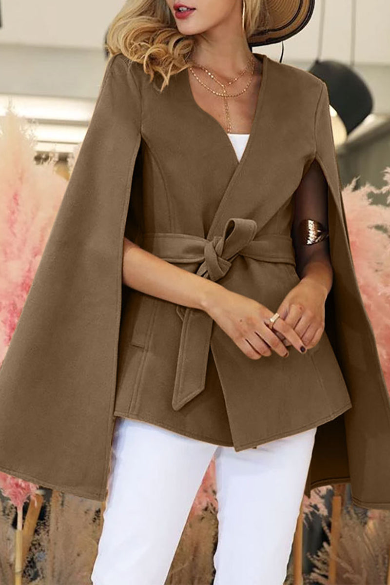 Hoombox Elegant Solid Color Outerwear