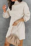 Hoombox Sweet Elegant  With Belt Turtleneck One Step Skirt Dresses(7 Colors)
