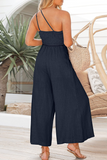 Casual Solid Patchwork Off the Shoulder Straight Jumpsuits(6 Colors)