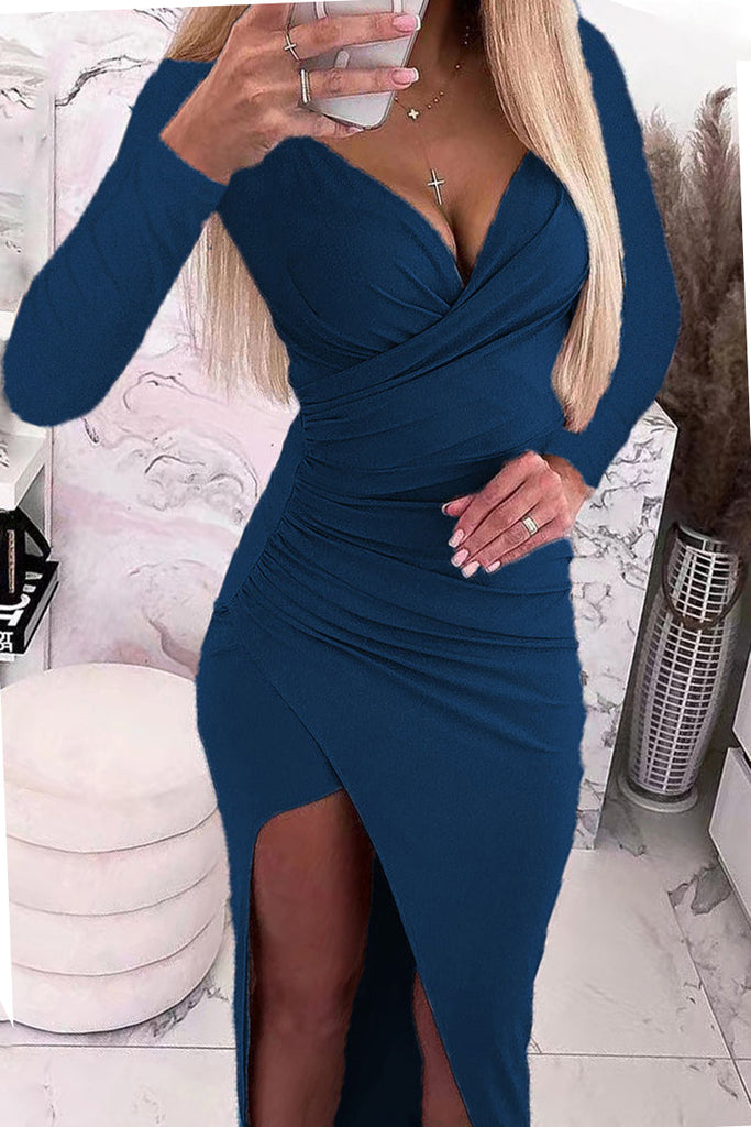 Hoombox Sexy Solid Color V Neck One Step Skirt Dresses(5 Colors)