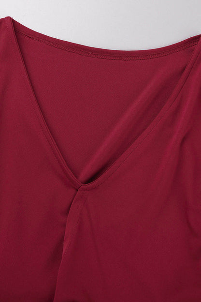 Hoombox Elegant Solid Slit Fold V Neck Evening Dress Dresses(4 Colors)