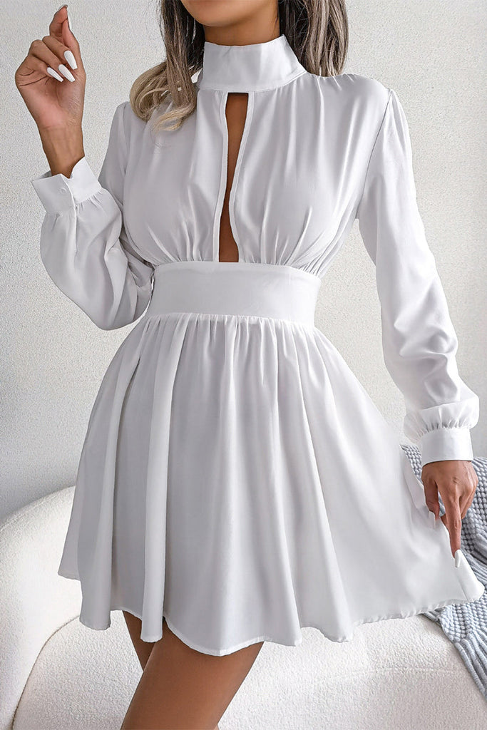 Hoombox Elegant Simplicity Solid Solid Color Half A Turtleneck A Line Dresses(3 Colors)