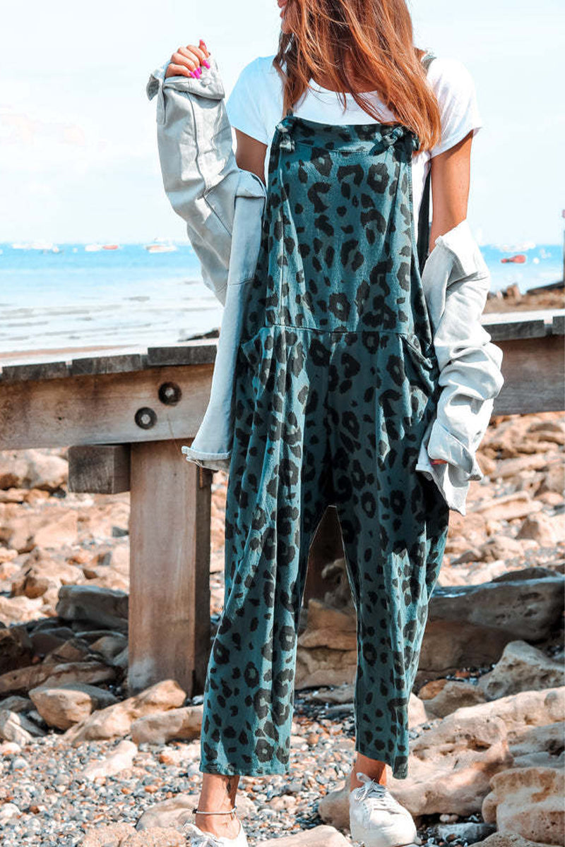 Hoombox Casual College Leopard Patchwork Loose Jumpsuits(5 Colors)