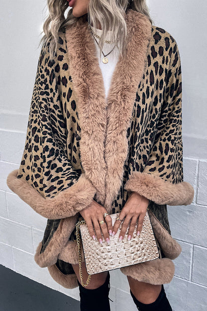 Hoombox Street Elegant Leopard Patchwork Outerwear